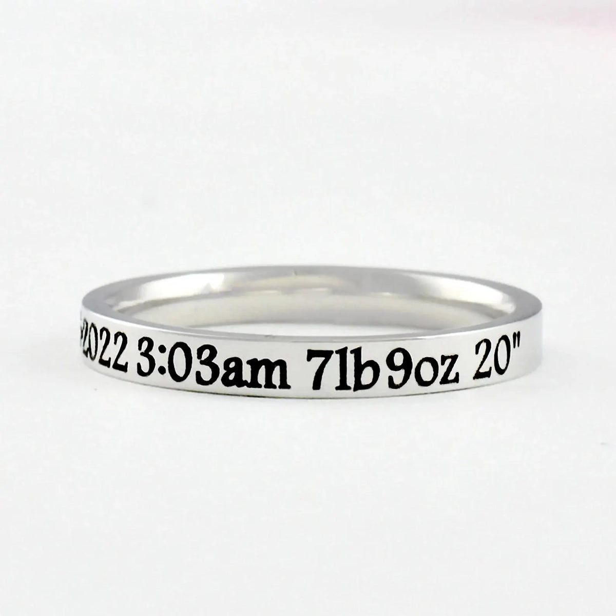 Baby Stats Personalized Ring