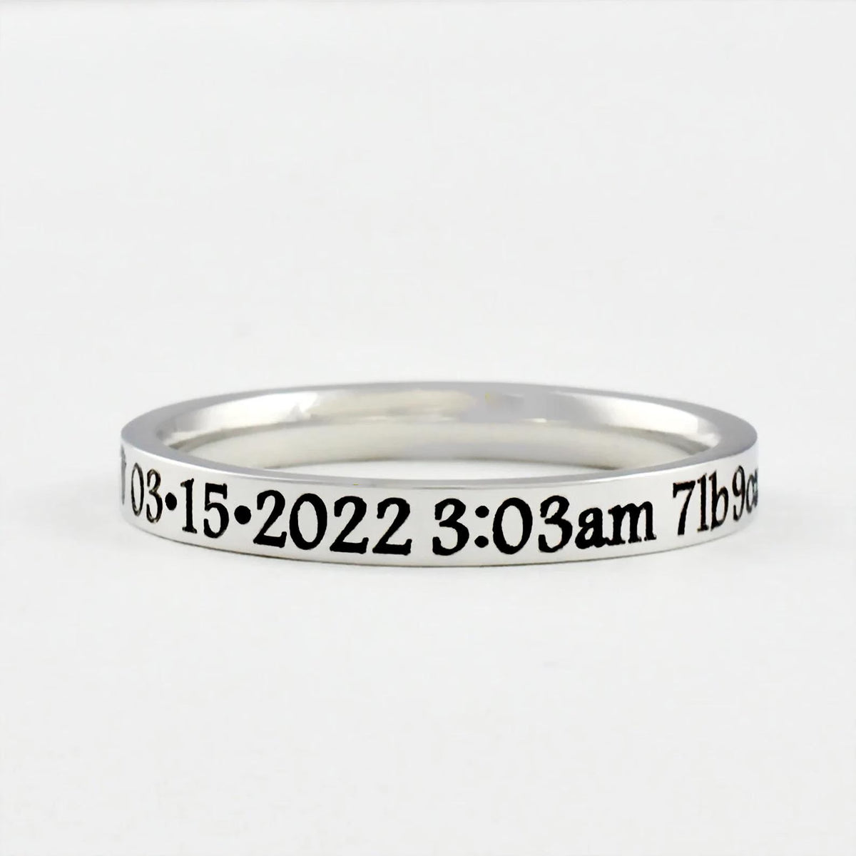 Baby Stats Personalized Ring