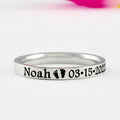 Baby Stats Personalized Ring