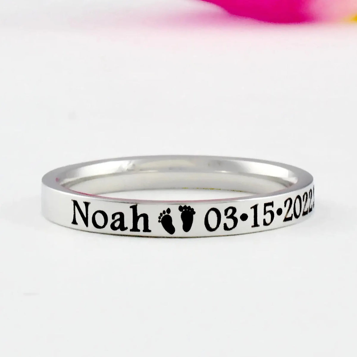 Baby Stats Personalized Ring