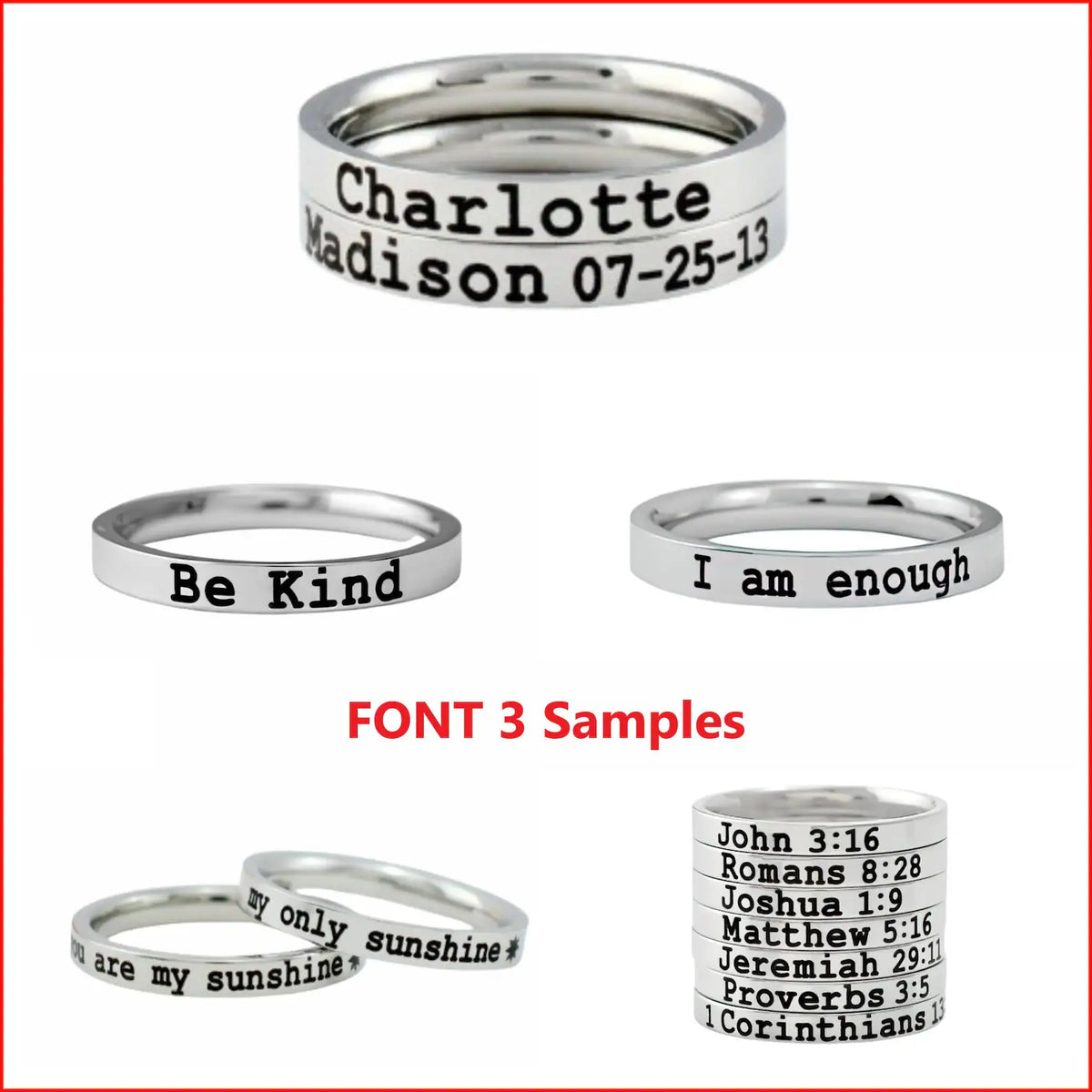 Custom Engraved Stainless Steel Ring