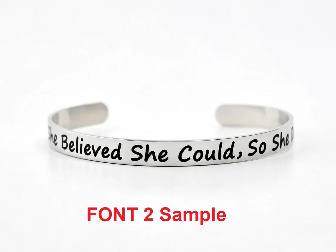 Customized Stainless Steel Cuff Bracelet – Personalized Engraved Bangle in Silver, Gold or Rose Gold, Custom Message Jewelry Gift for Her