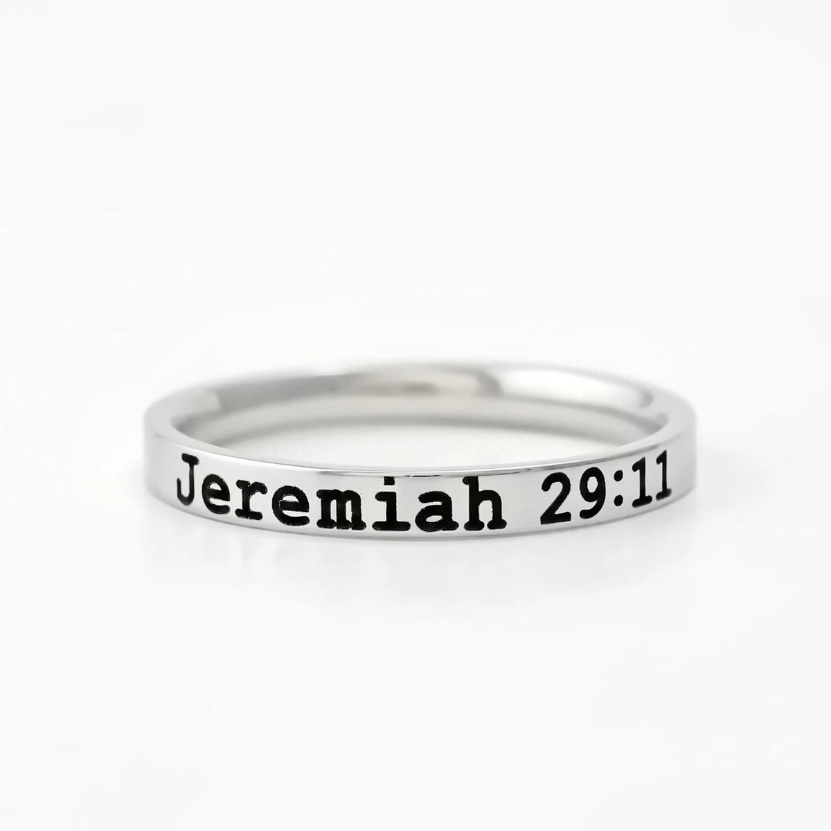 Jeremiah 29:11 Bible Verse Ring – Dainty Stainless Steel Scripture Ring, Christian Jewelry Gift, Plans to Prosper You and Not to Harm You