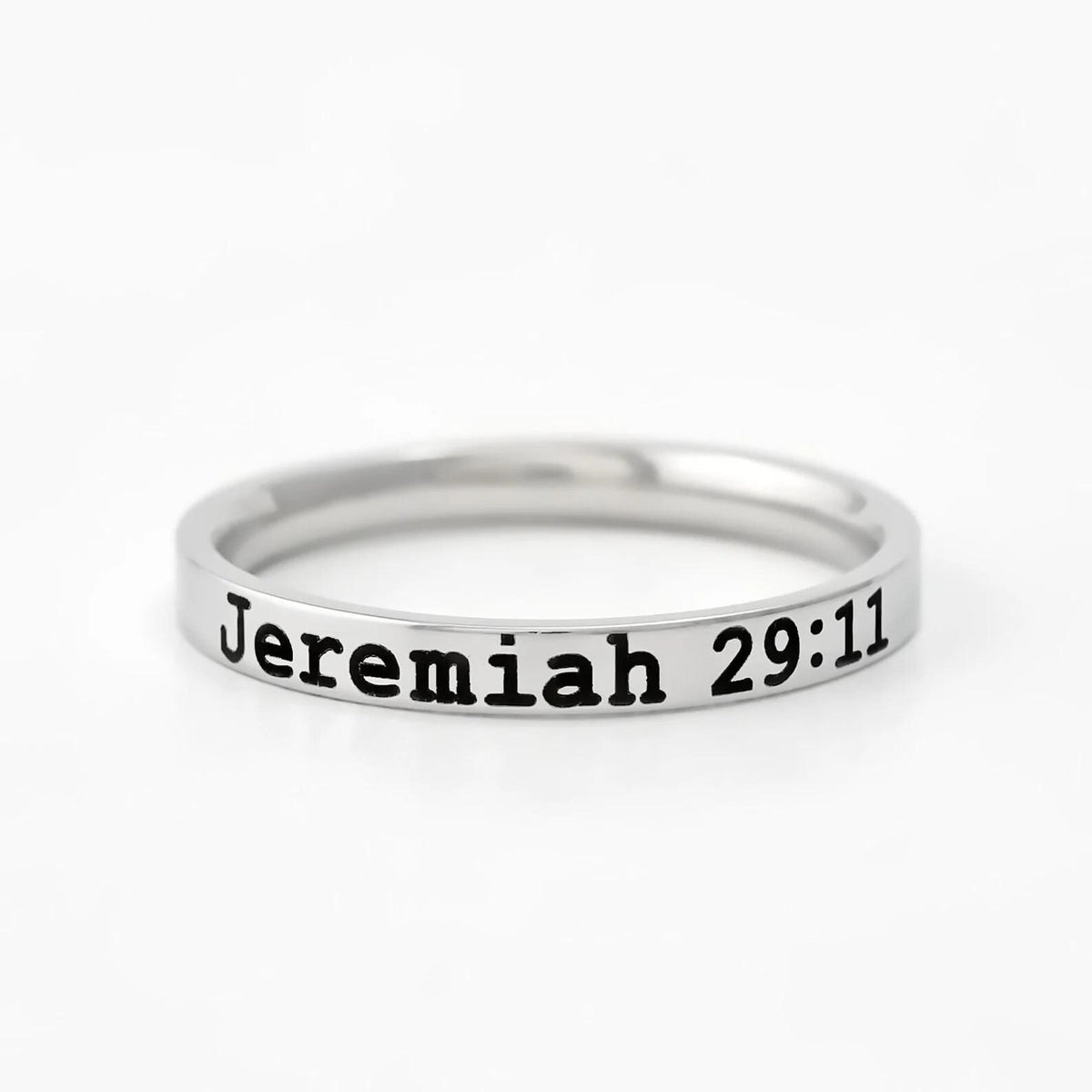 Jeremiah 29:11 Bible Verse Ring – Dainty Stainless Steel Scripture Ring, Christian Jewelry Gift, Plans to Prosper You and Not to Harm You