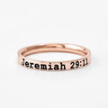 Jeremiah 29:11 Bible Verse Ring – Dainty Stainless Steel Scripture Ring, Christian Jewelry Gift, Plans to Prosper You and Not to Harm You