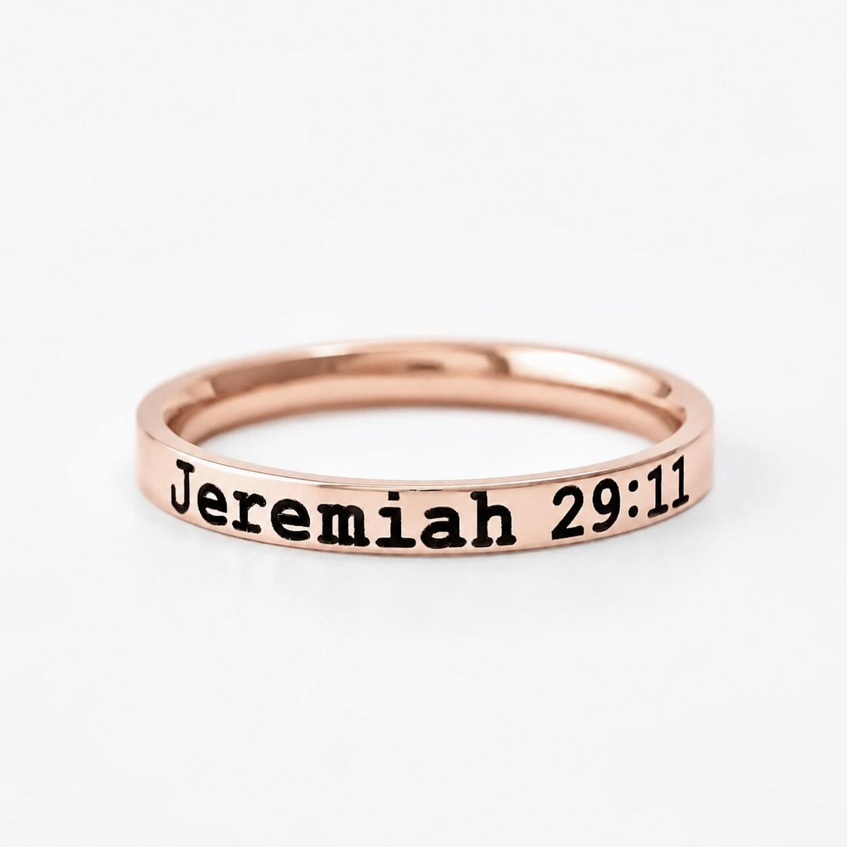 Jeremiah 29:11 Bible Verse Ring – Dainty Stainless Steel Scripture Ring, Christian Jewelry Gift, Plans to Prosper You and Not to Harm You