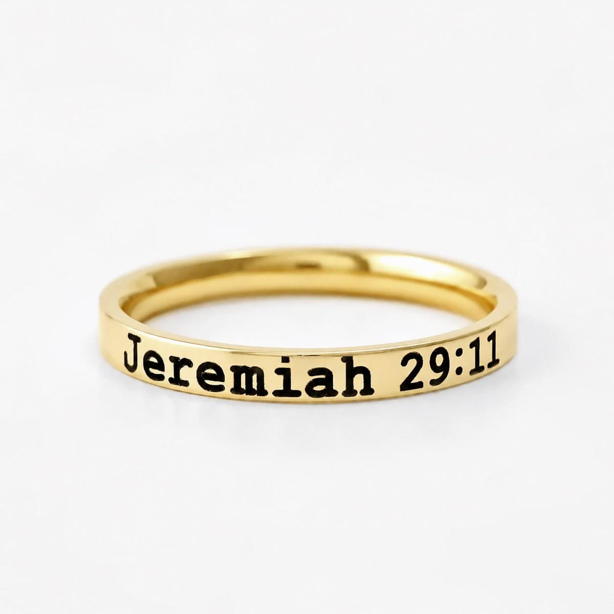 Jeremiah 29:11 Bible Verse Ring – Dainty Stainless Steel Scripture Ring, Christian Jewelry Gift, Plans to Prosper You and Not to Harm You