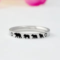 Mama Bear Family Ring, Custom Stainless Steel Band, Mama Bear and Cub Symbols, Personalized Mom Gift, Mother Daughter Jewelry