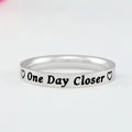 One Day Closer – Stainless Steel Band Ring, Long Distance Love Gift, Deployment Countdown Ring, Encouragement Gift for Military Couples