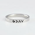 God Is Greater Than The Highs and Lows Ring, Stainless Steel Band, G>∧V Symbol Ring, Christian Faith Ring, Religious Gift