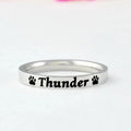 Personalized Pet Name Ring with Paw Prints